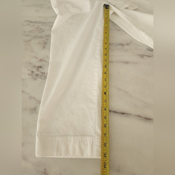 Banana Republic Petite Utility Jumpsuit Romper White‎ Sleeveless Crop Onesie - Picture 12 of 12